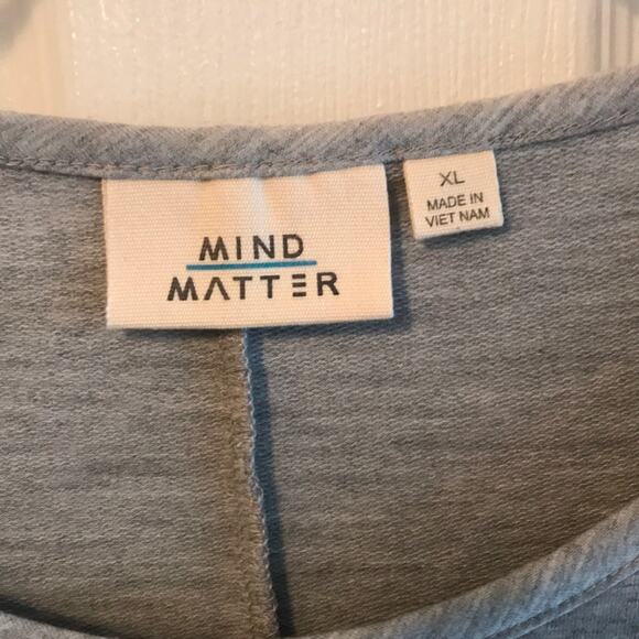 Mind over Matter NWT women’s size L gray stripe dress - Picture 2 of 6